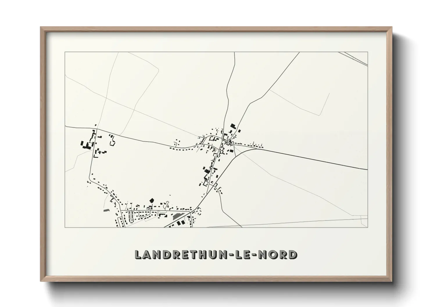 Une affiche de carte sur Landrethun-le-Nord