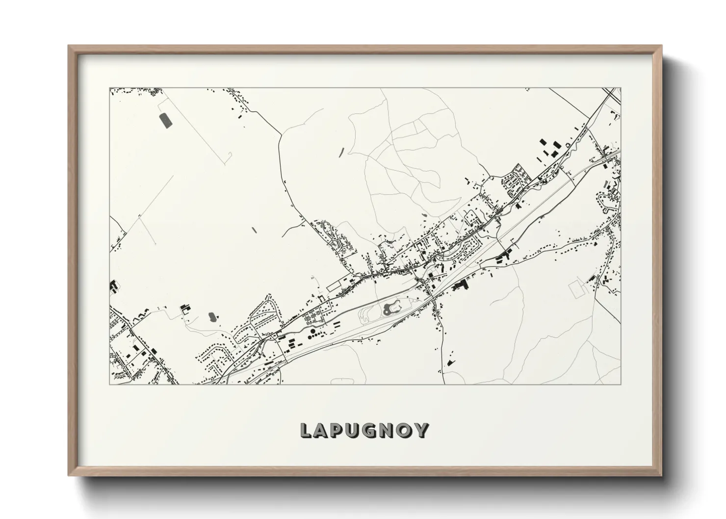 Une affiche de carte sur Lapugnoy