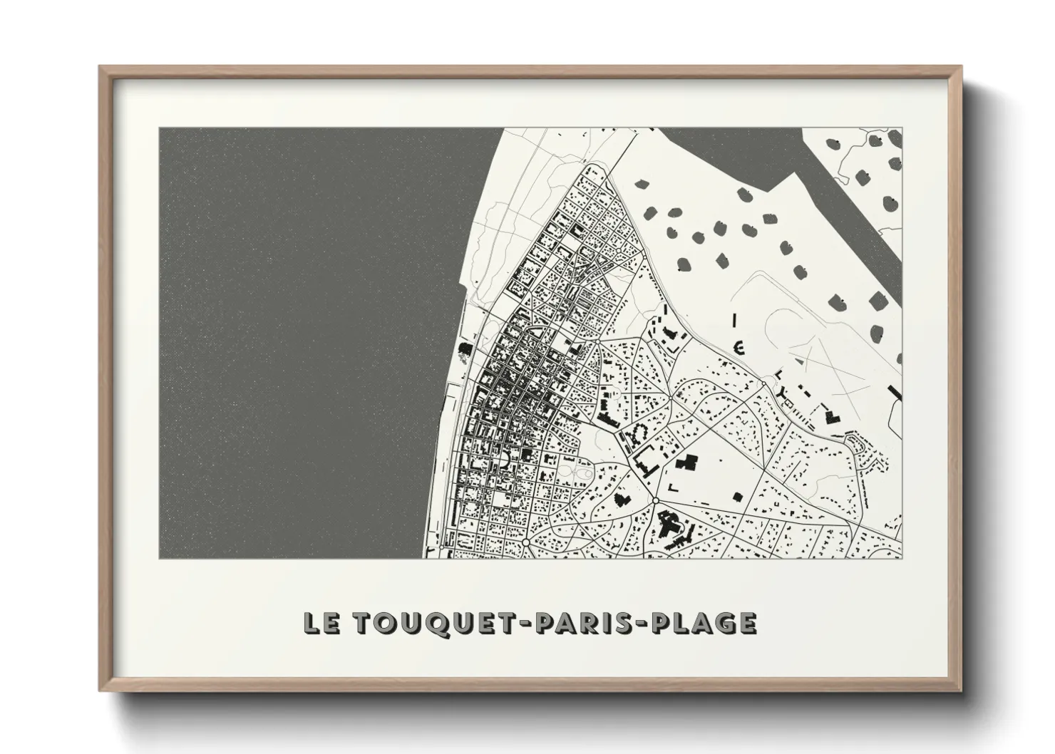 Une affiche de carte sur Le Touquet-Paris-Plage