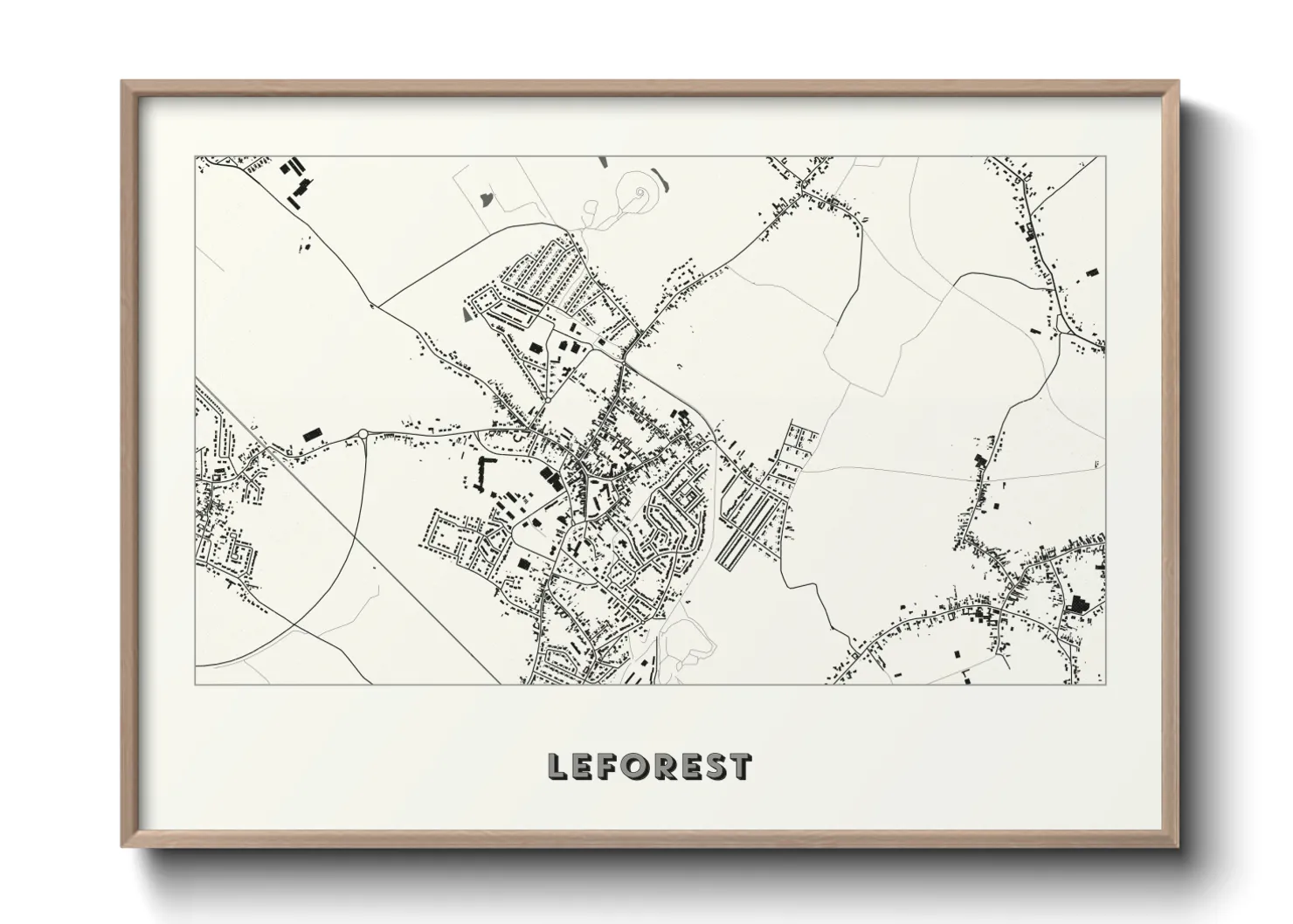 Une affiche de carte sur Leforest