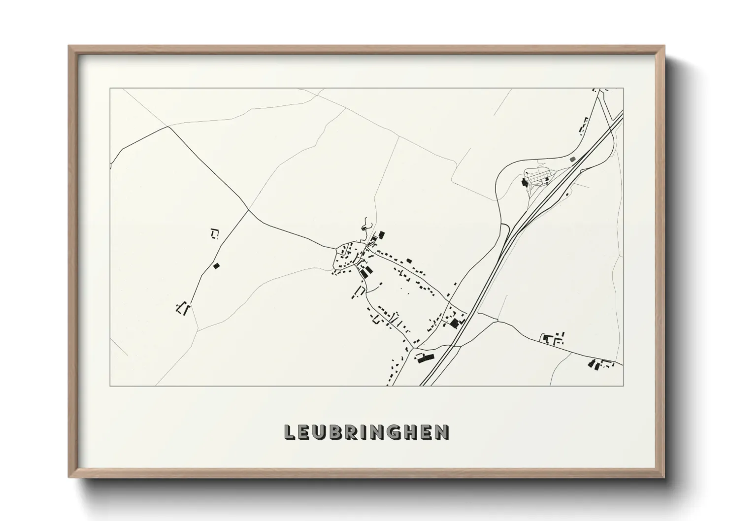 Une affiche de carte sur Leubringhen