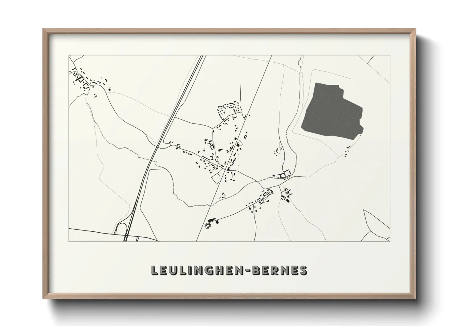 Une affiche de carte sur Leulinghen-Bernes