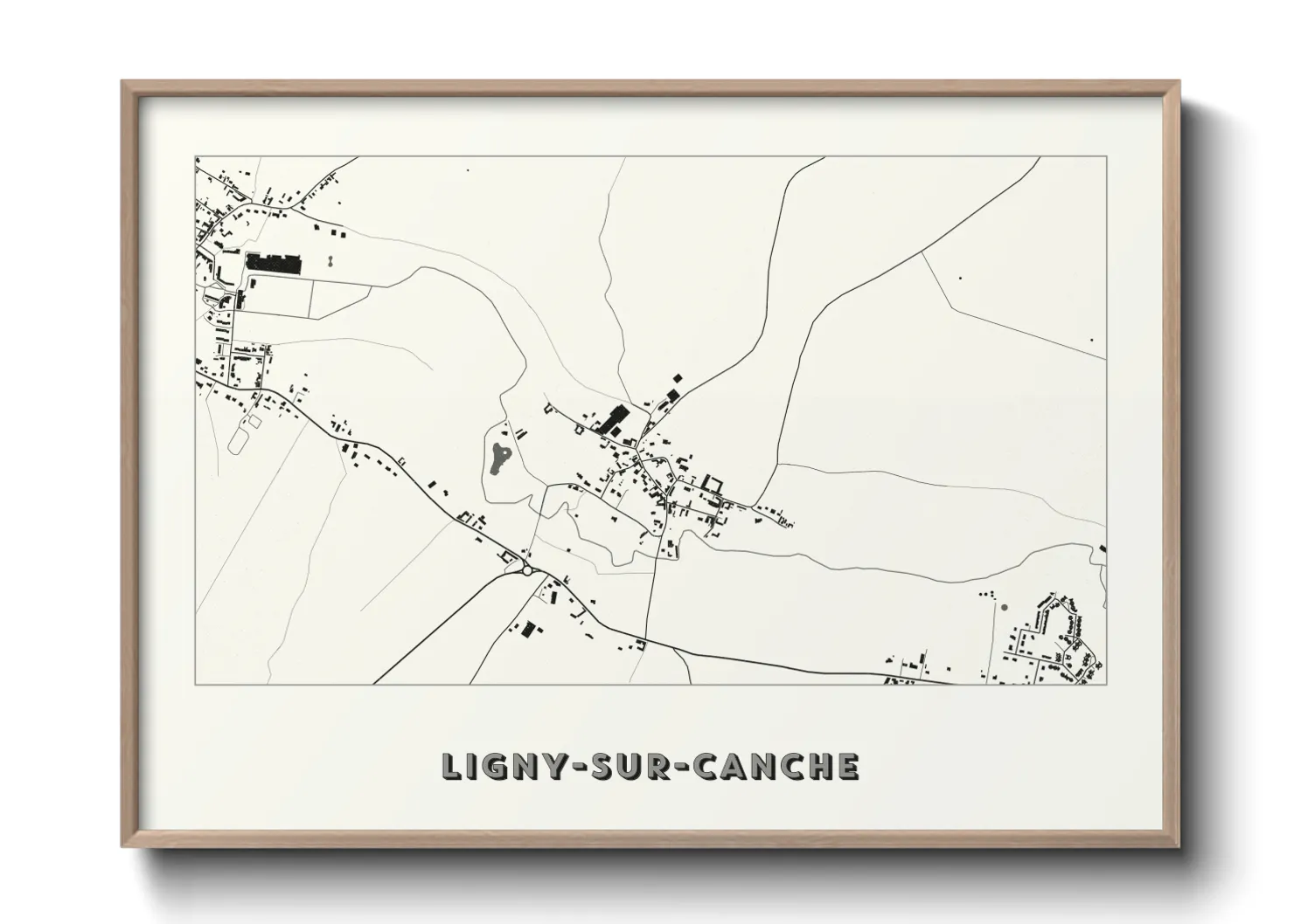 Une affiche de carte sur Ligny-sur-Canche
