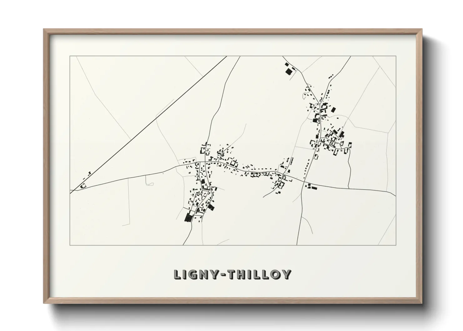 Une affiche de carte sur Ligny-Thilloy