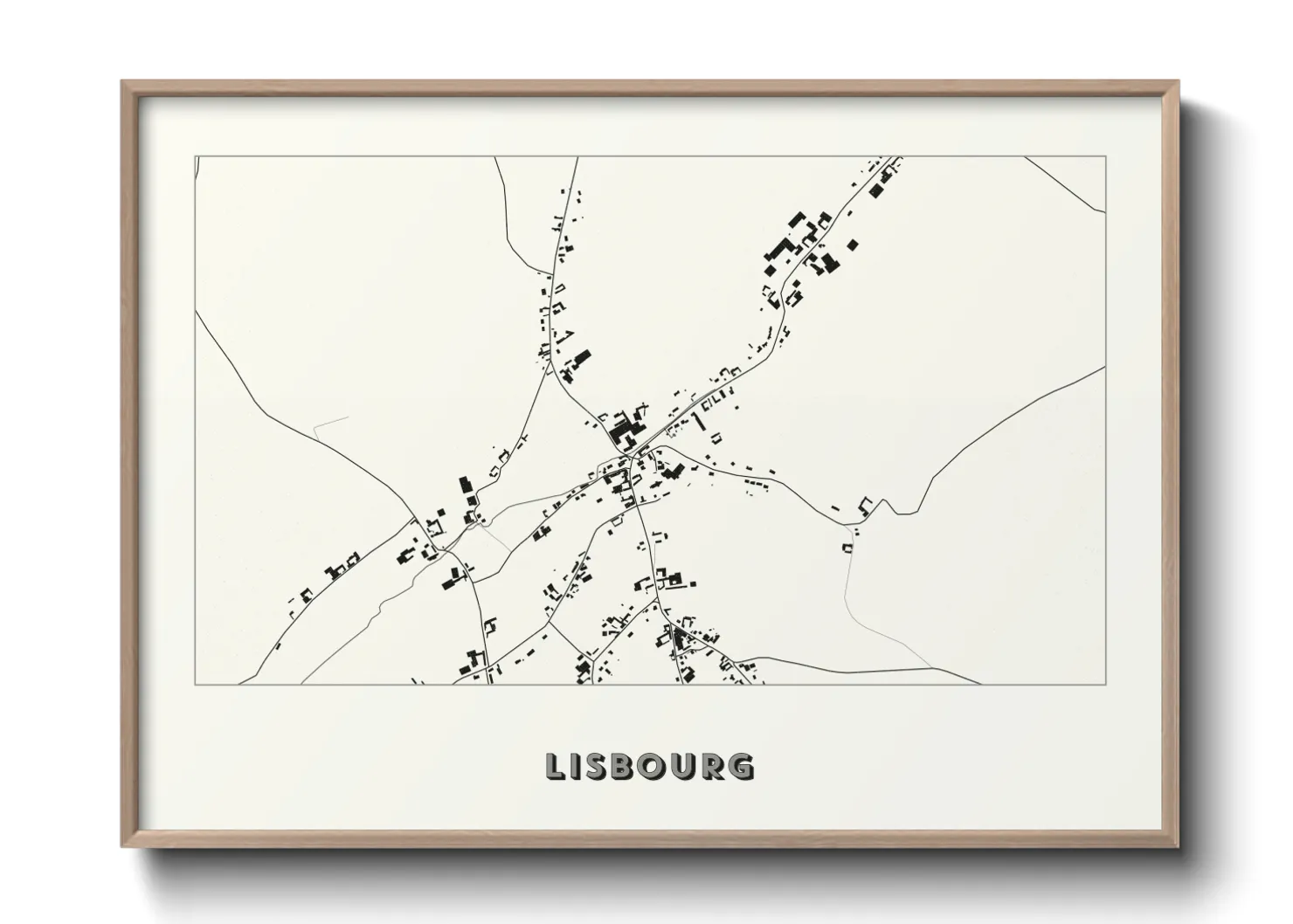 Une affiche de carte sur Lisbourg