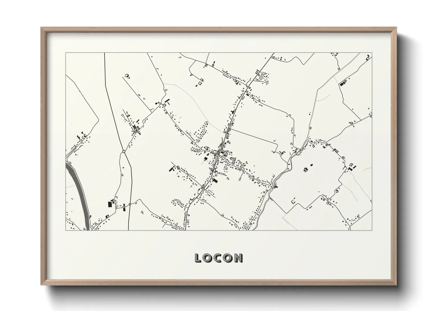 Une affiche de carte sur Locon