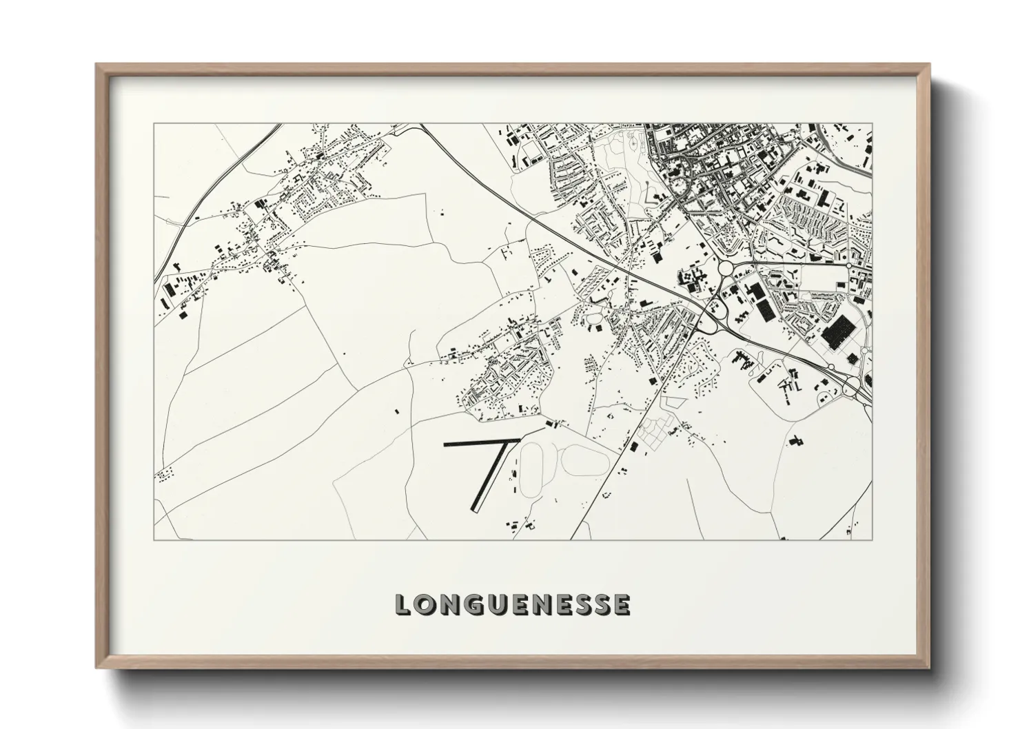 Une affiche de carte sur Longuenesse
