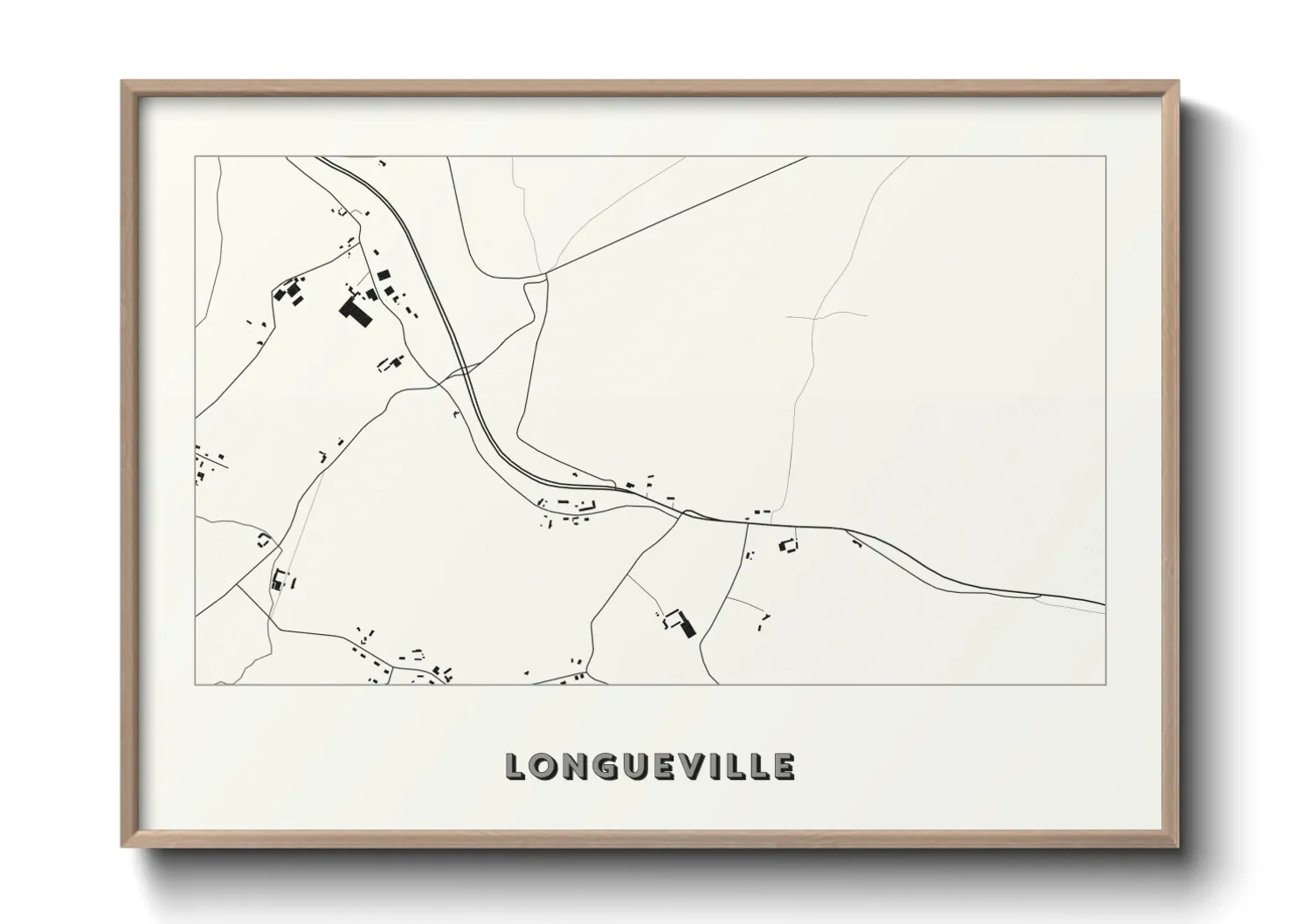 Une affiche de carte sur Longueville