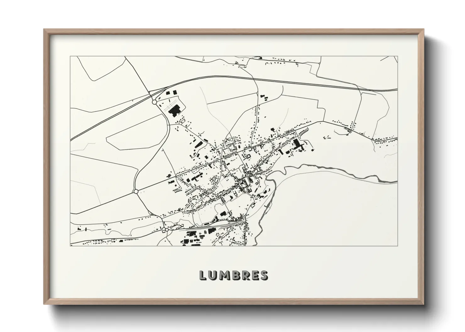 Une affiche de carte sur Lumbres