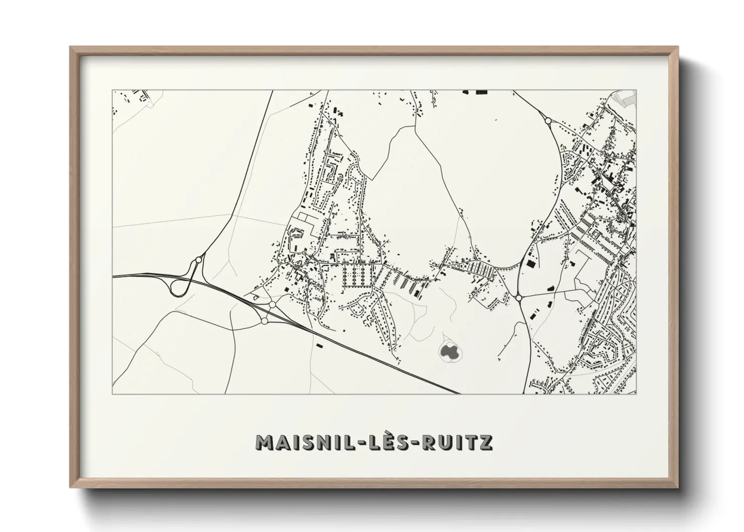 Une affiche de carte sur Maisnil-lès-Ruitz