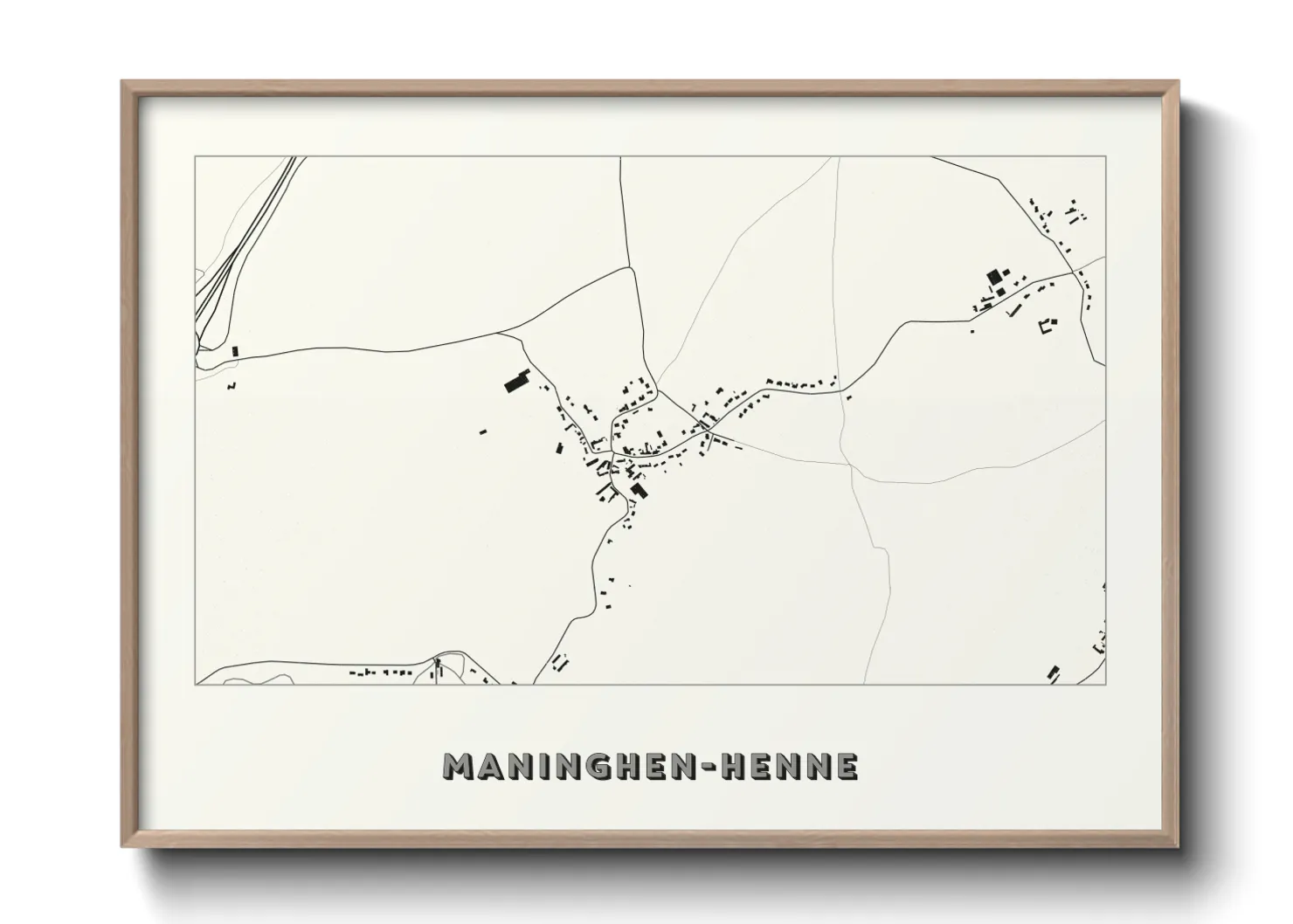 Une affiche de carte sur Maninghen-Henne