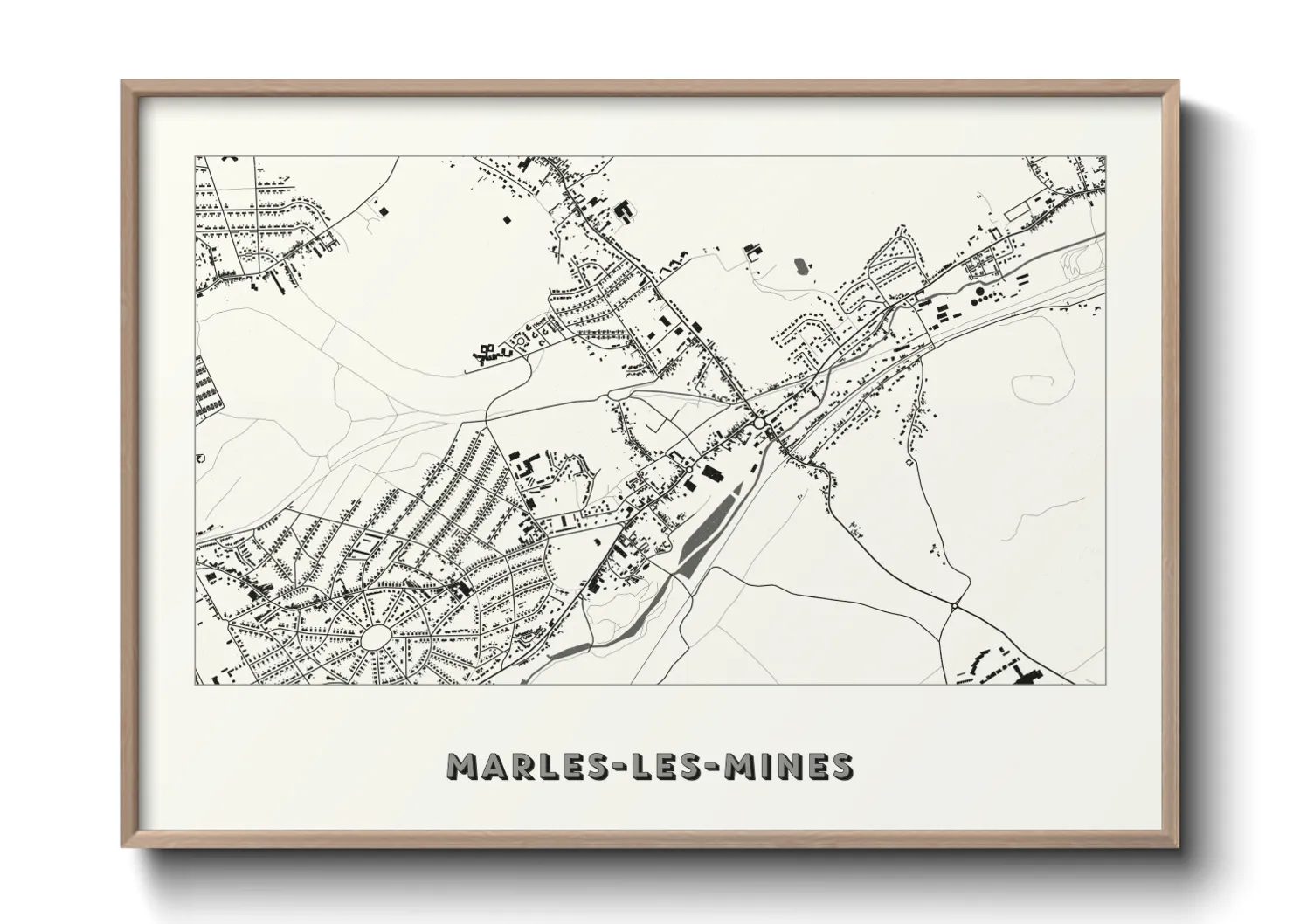 Une affiche de carte sur Marles-les-Mines