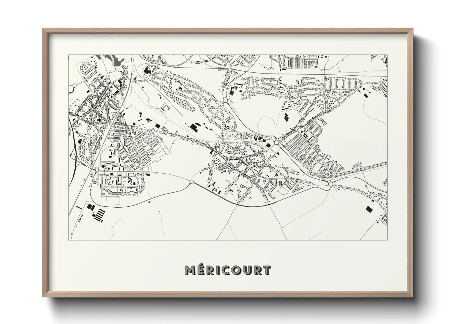 Une affiche de carte sur Méricourt