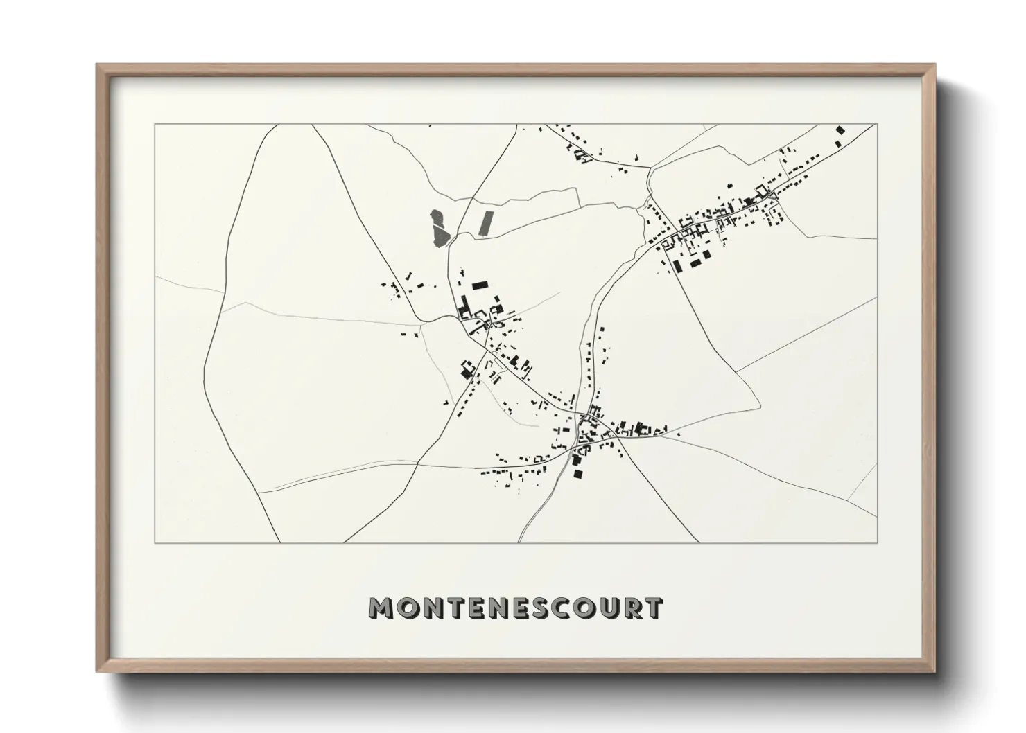 Une affiche de carte sur Montenescourt