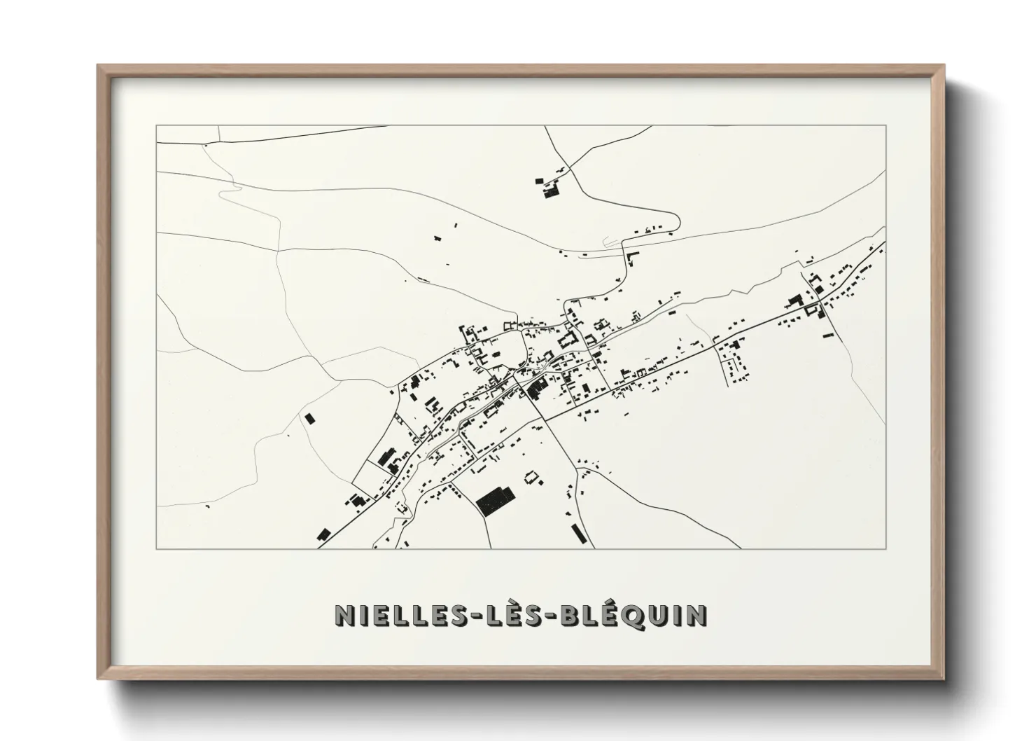 Une affiche de carte sur Nielles-lès-Bléquin