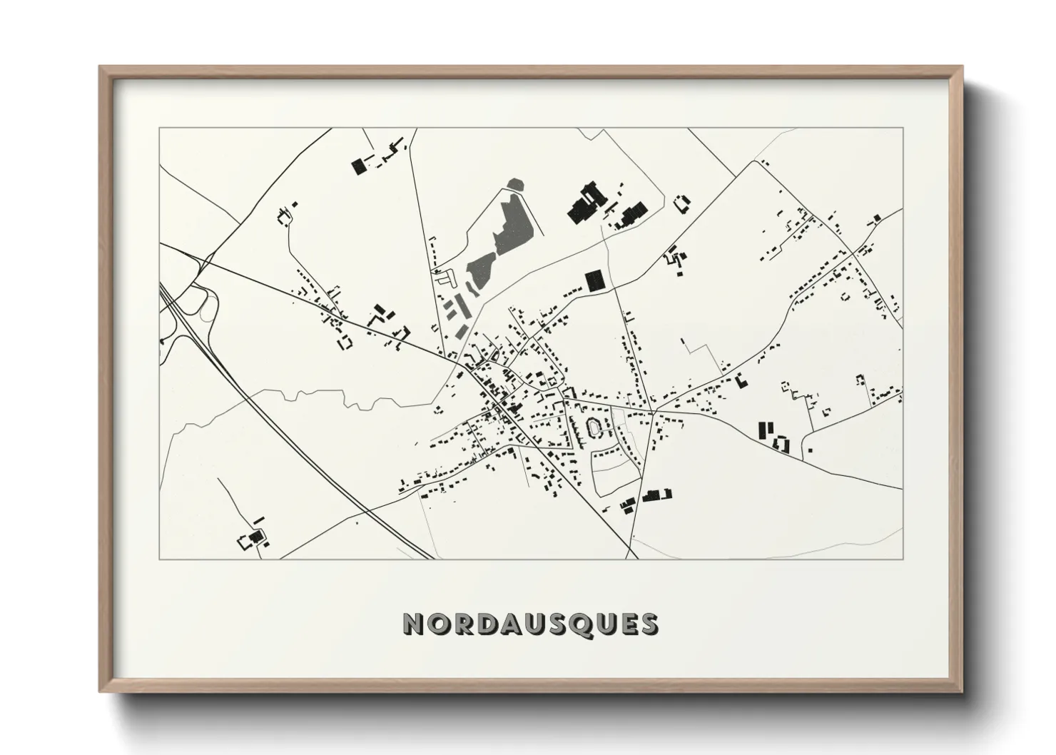Une affiche de carte sur Nordausques