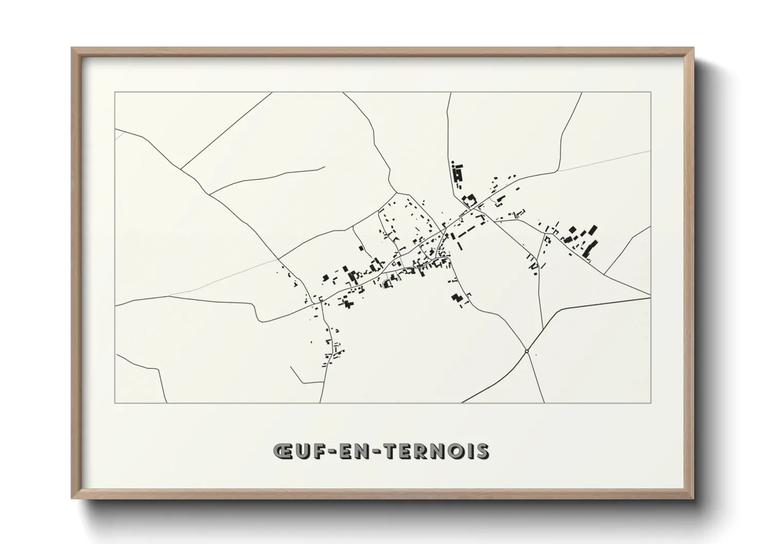 Une affiche de carte sur Œuf-en-Ternois