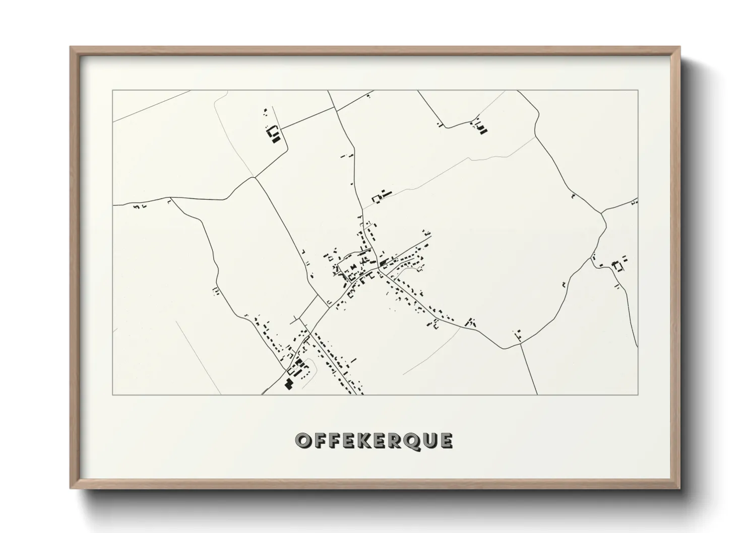 Une affiche de carte sur Offekerque