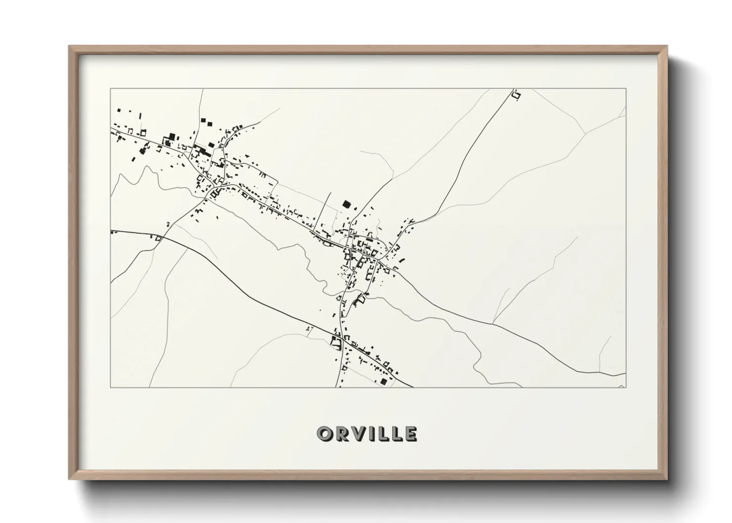 Une affiche de carte sur Orville