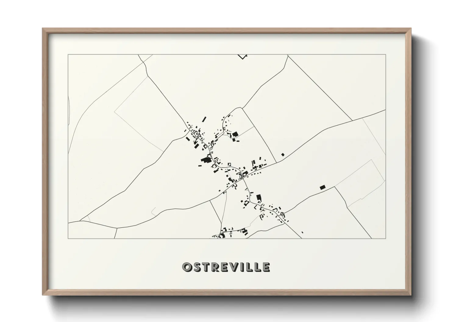 Une affiche de carte sur Ostreville