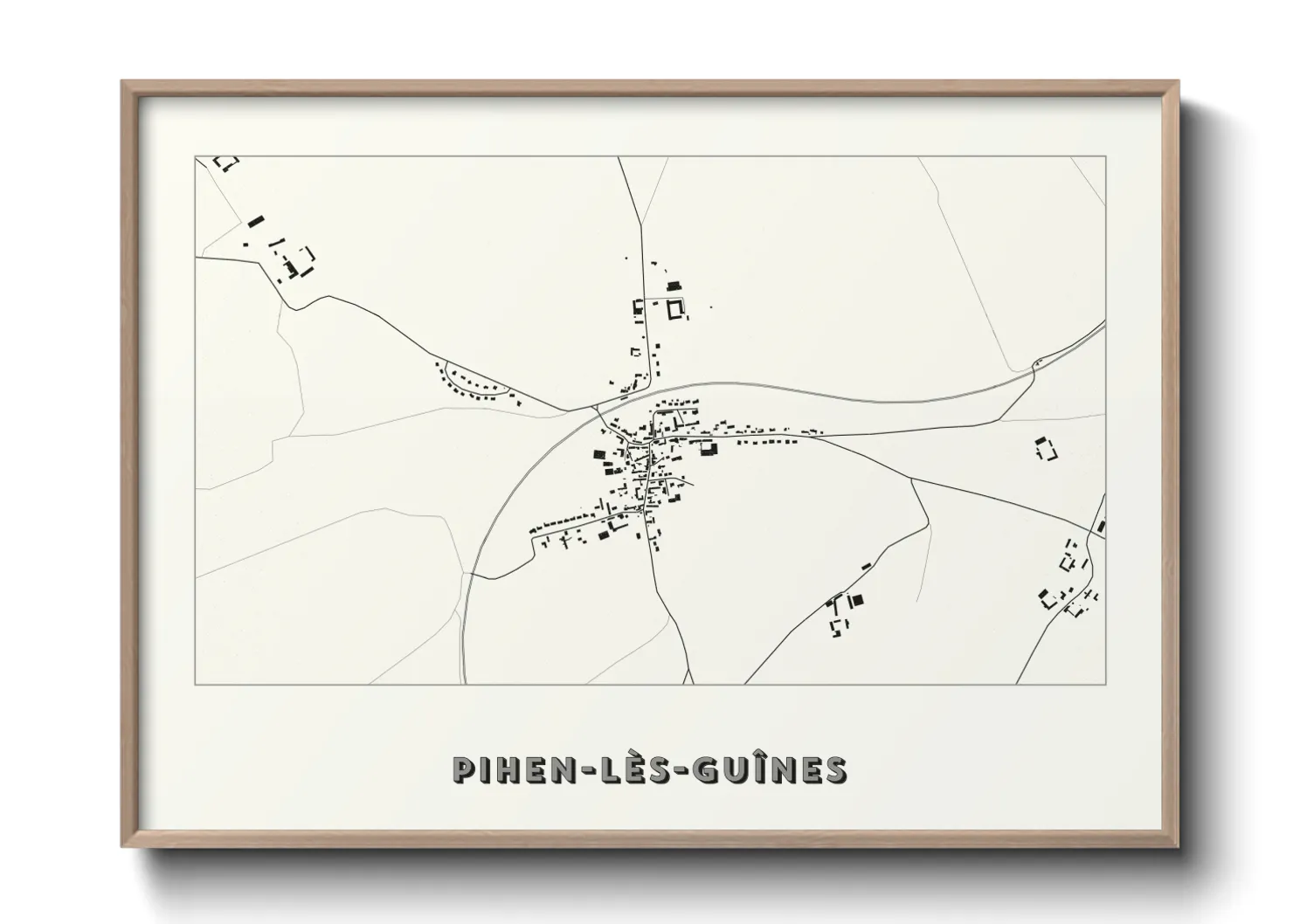 Une affiche de carte sur Pihen-lès-Guînes