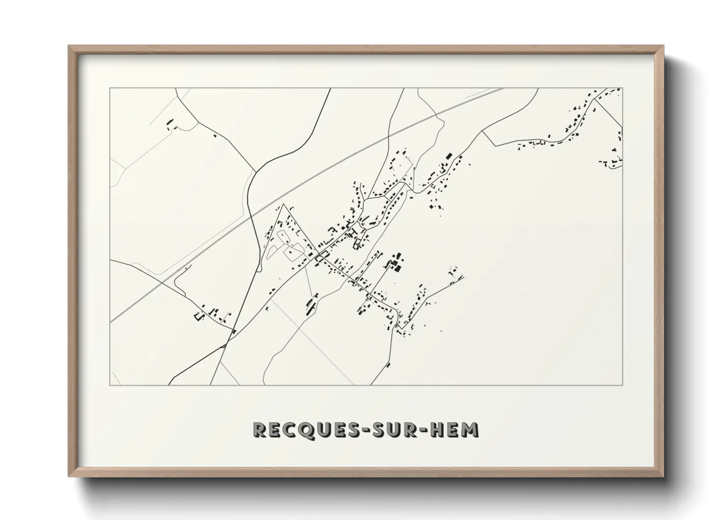 Une affiche de carte sur Recques-sur-Hem