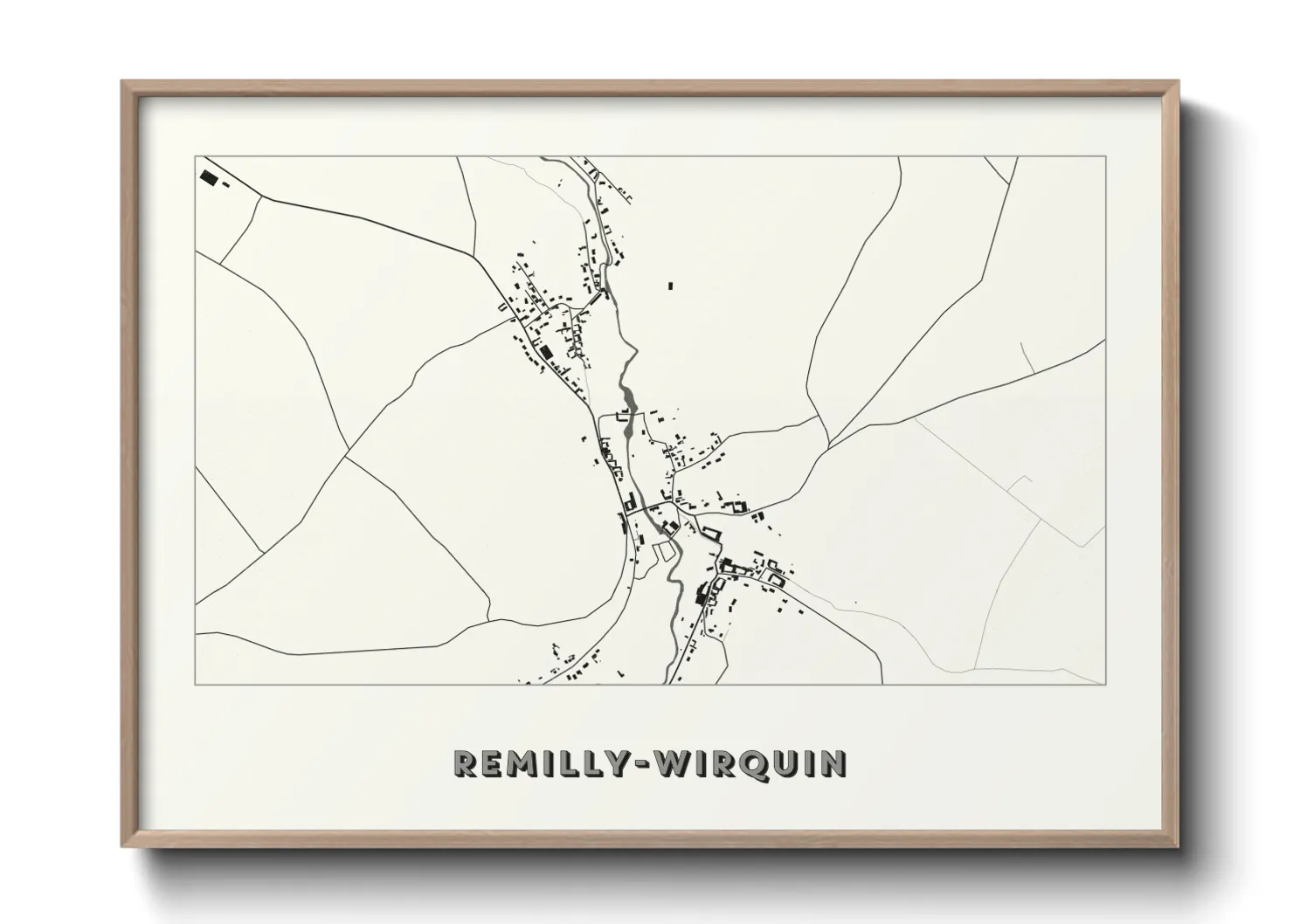 Une affiche de carte sur Remilly-Wirquin