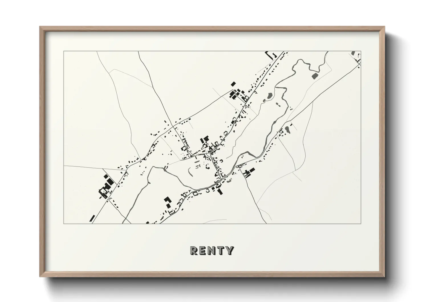 Une affiche de carte sur Renty