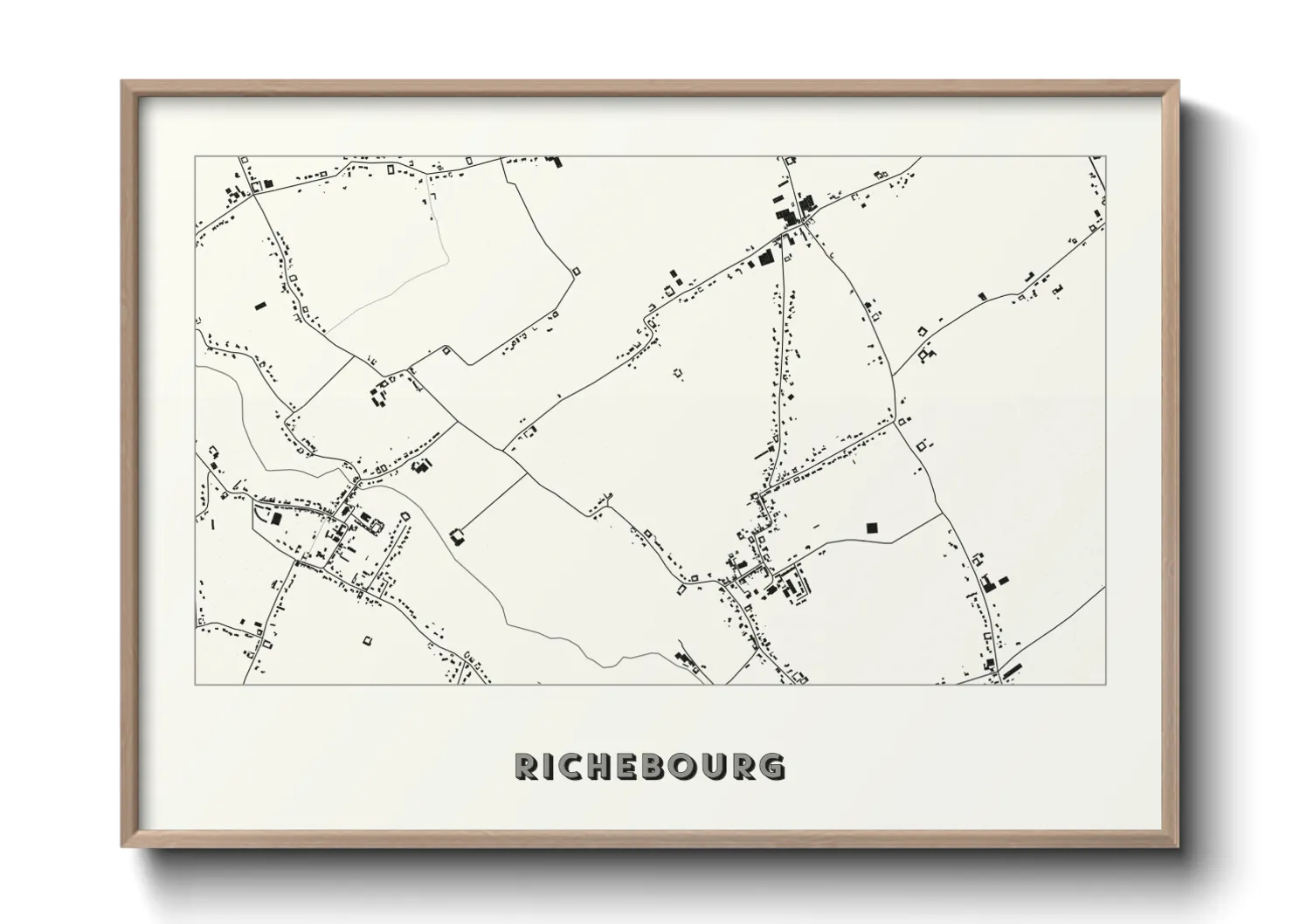 Une affiche de carte sur Richebourg