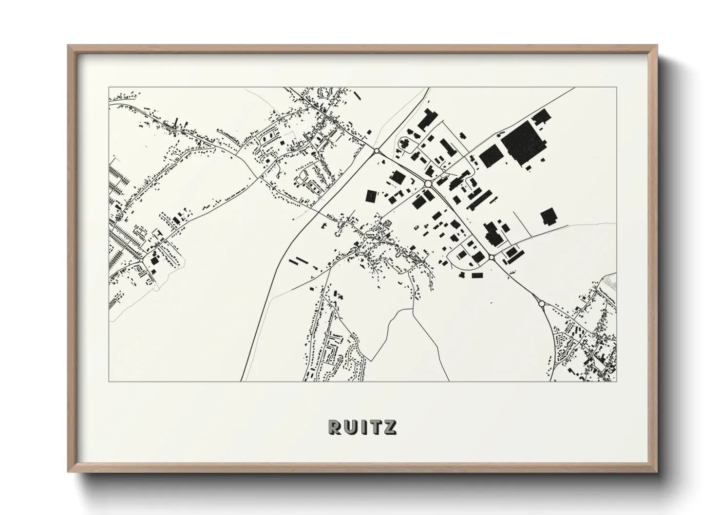 Une affiche de carte sur Ruitz