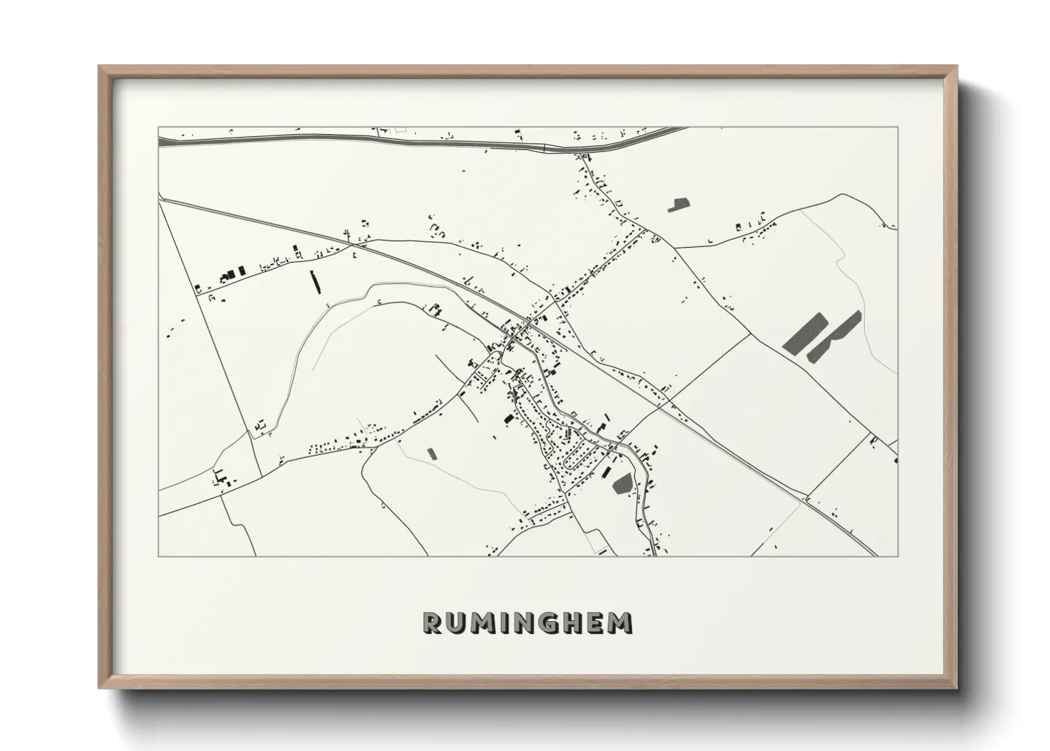 Une affiche de carte sur Ruminghem