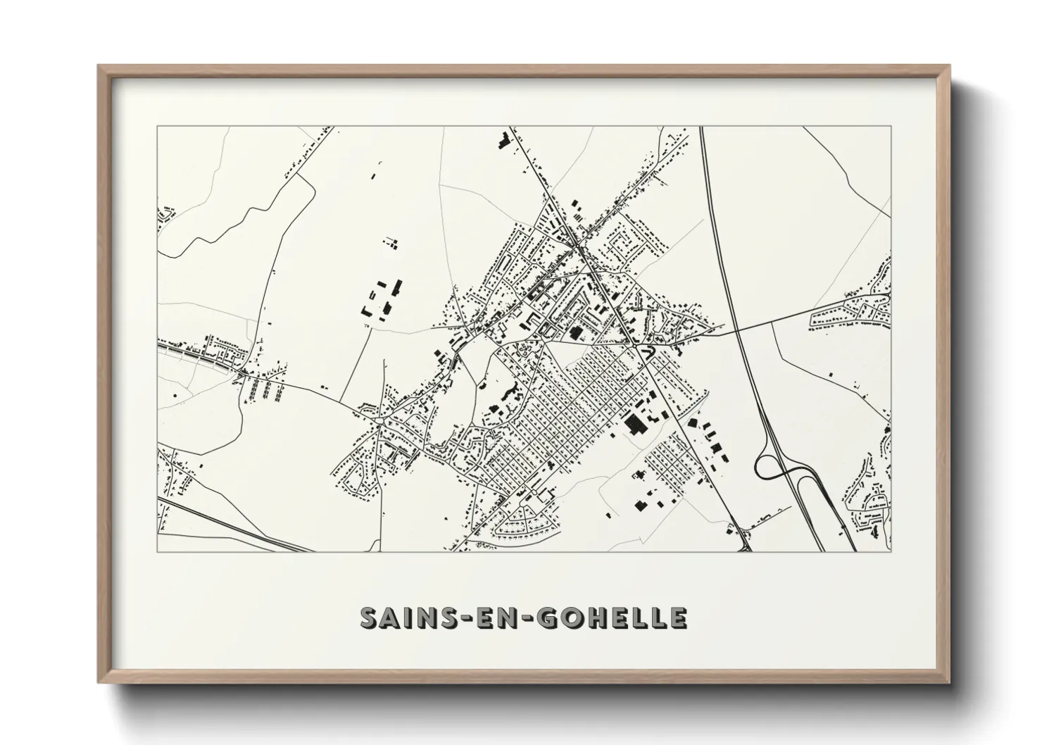 Une affiche de carte sur Sains-en-Gohelle