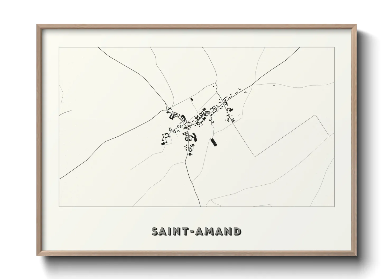 Une affiche de carte sur Saint-Amand