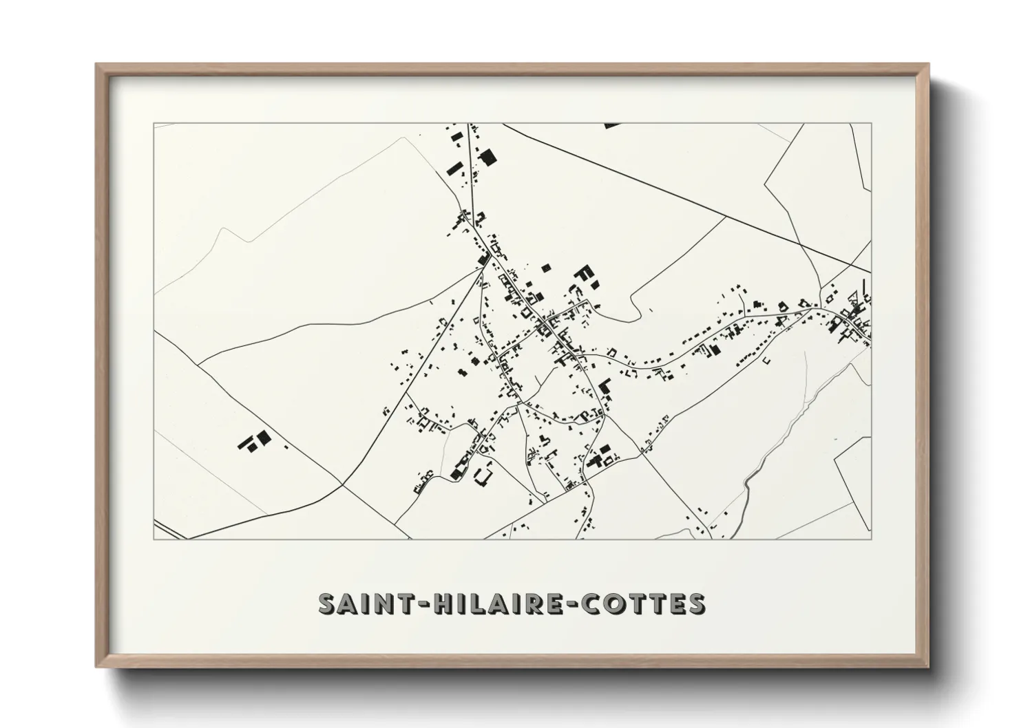 Une affiche de carte sur Saint-Hilaire-Cottes