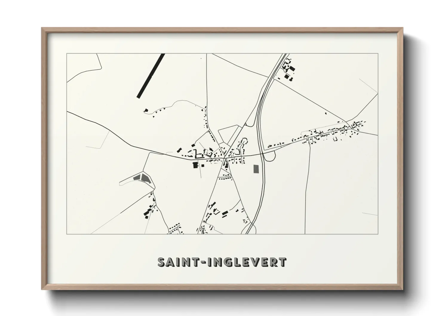 Une affiche de carte sur Saint-Inglevert