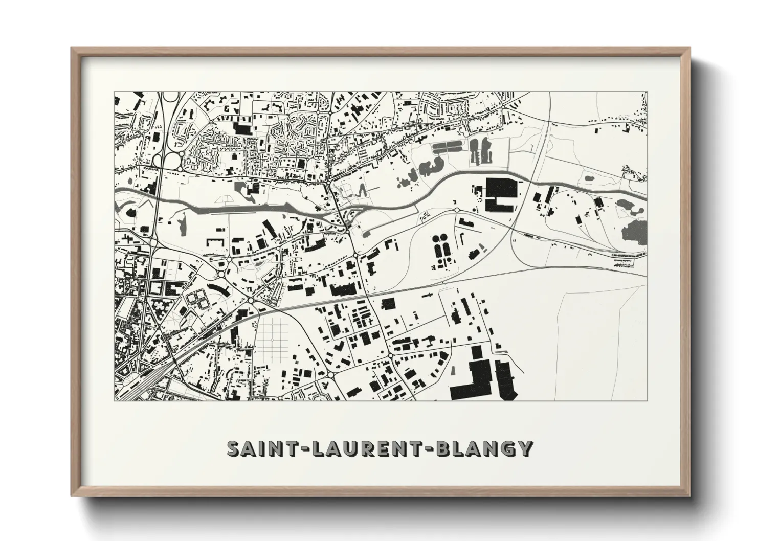 Une affiche de carte sur Saint-Laurent-Blangy