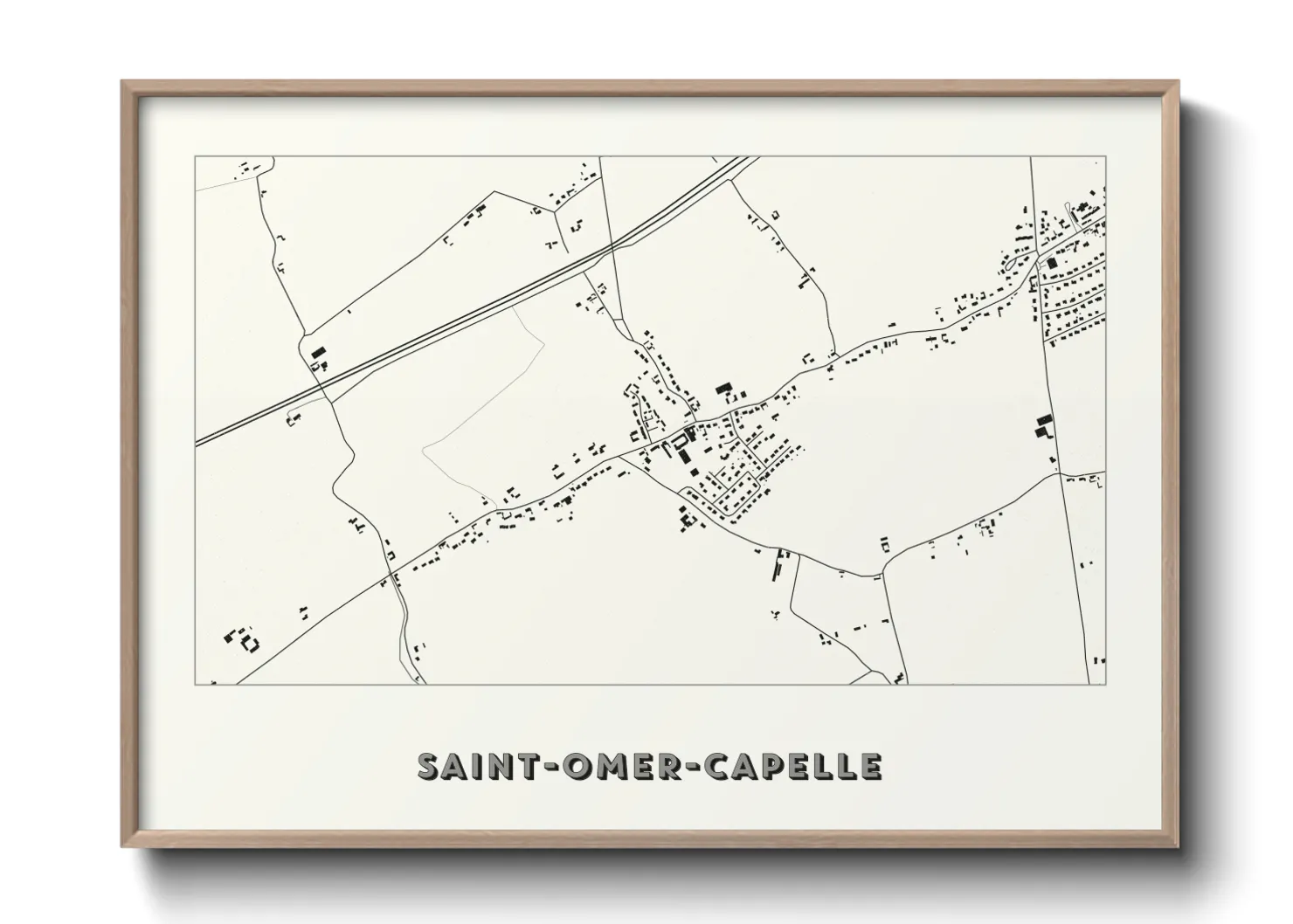 Une affiche de carte sur Saint-Omer-Capelle