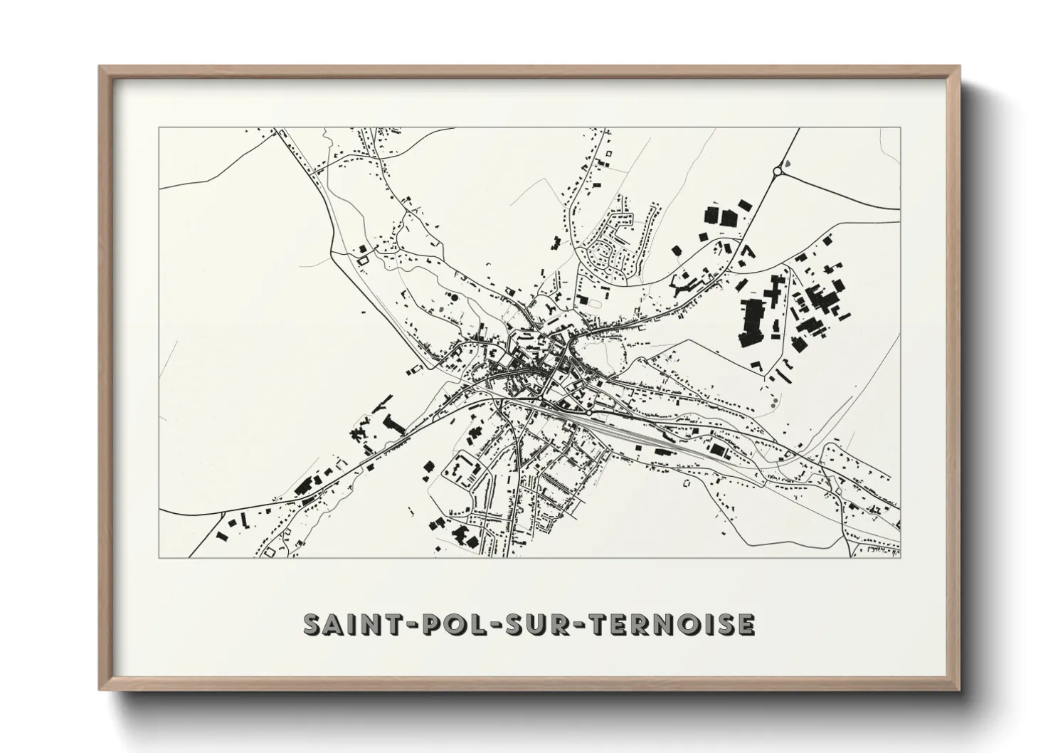 Une affiche de carte sur Saint-Pol-sur-Ternoise
