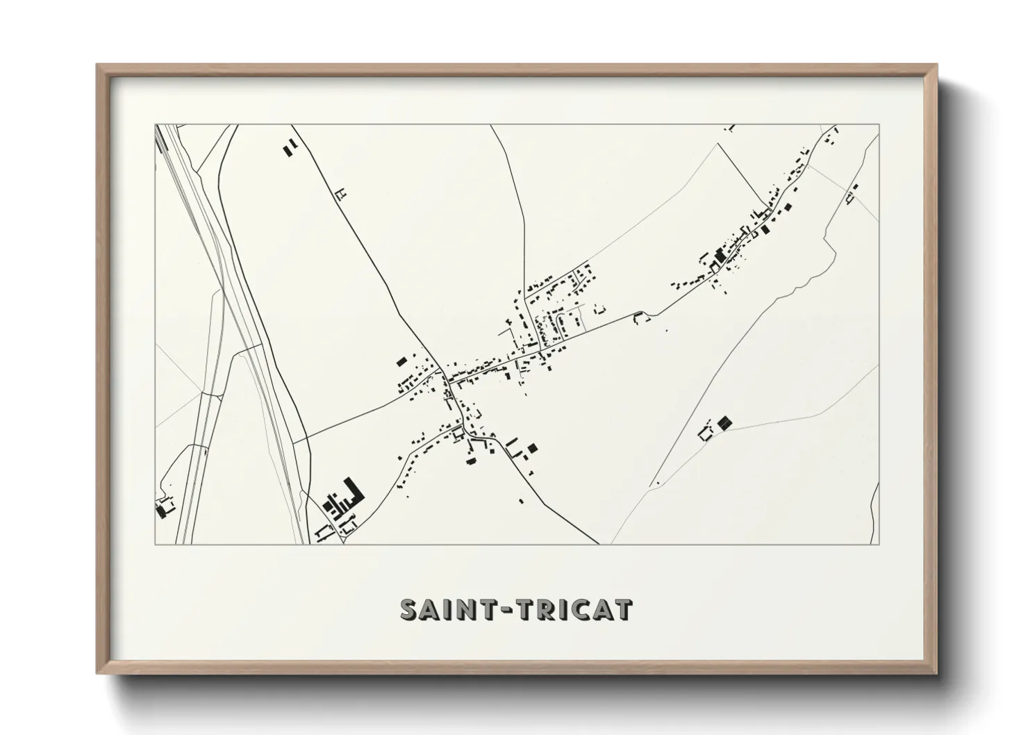 Une affiche de carte sur Saint-Tricat