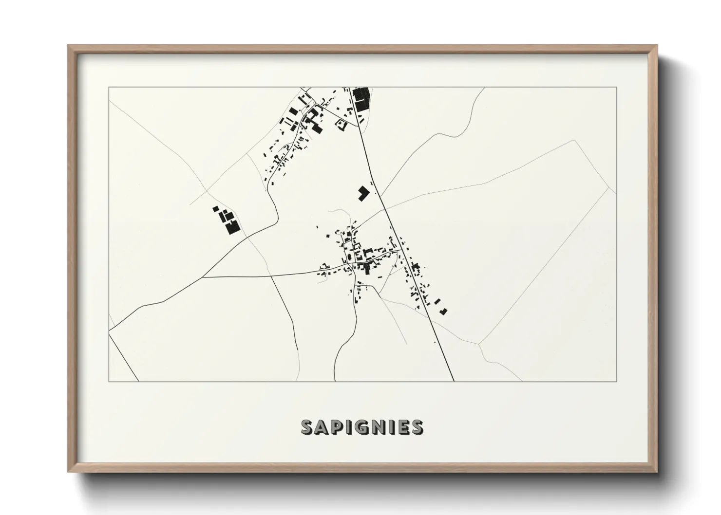 Une affiche de carte sur Sapignies
