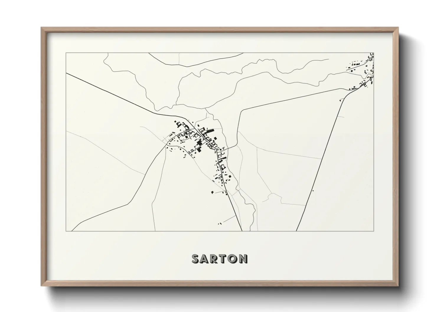 Une affiche de carte sur Sarton