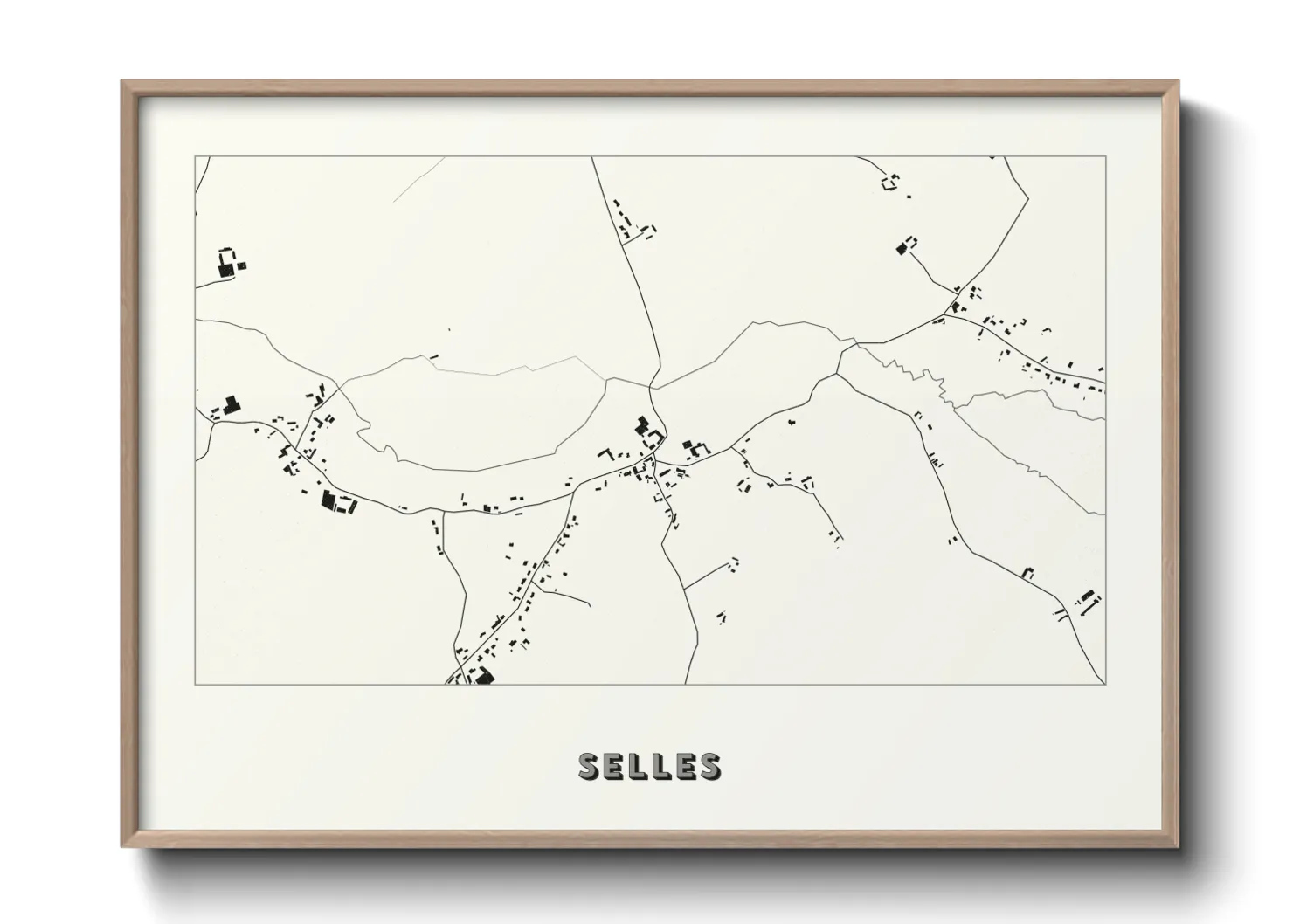 Une affiche de carte sur Selles