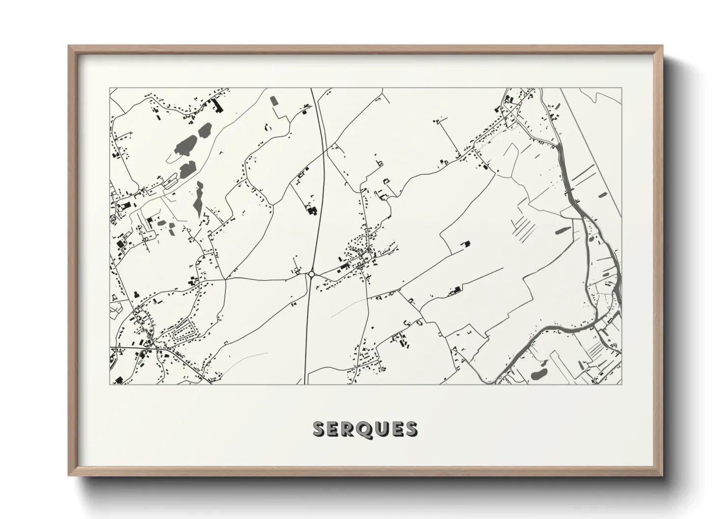 Une affiche de carte sur Serques