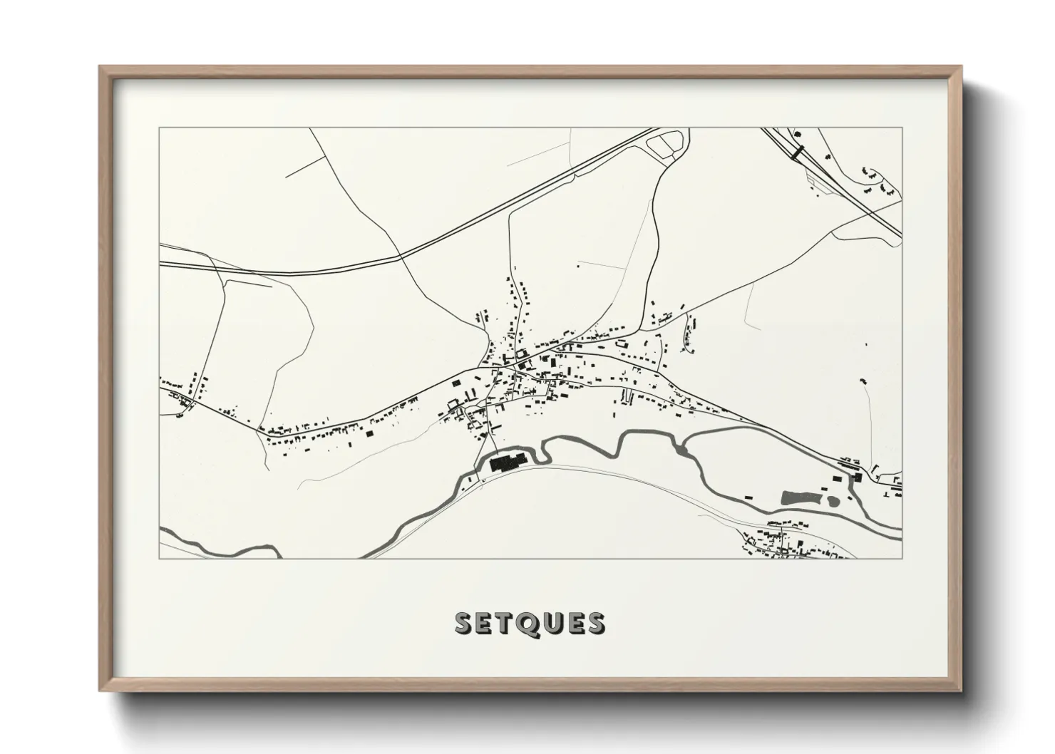 Une affiche de carte sur Setques