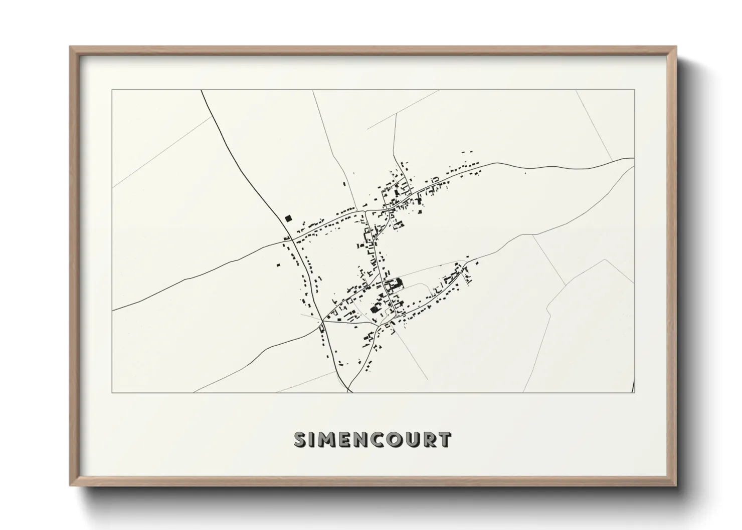 Une affiche de carte sur Simencourt