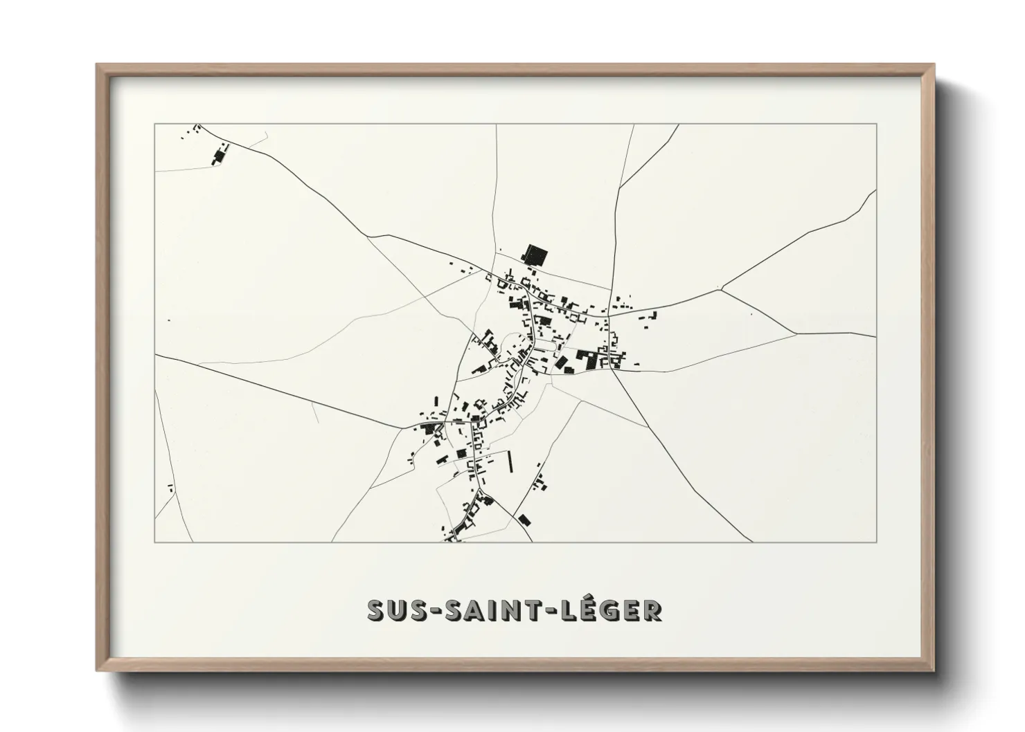 Une affiche de carte sur Sus-Saint-Léger