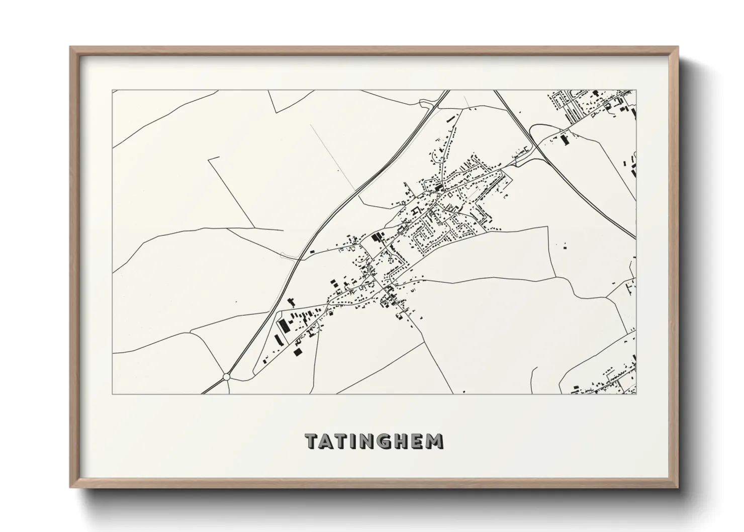 Une affiche de carte sur Tatinghem