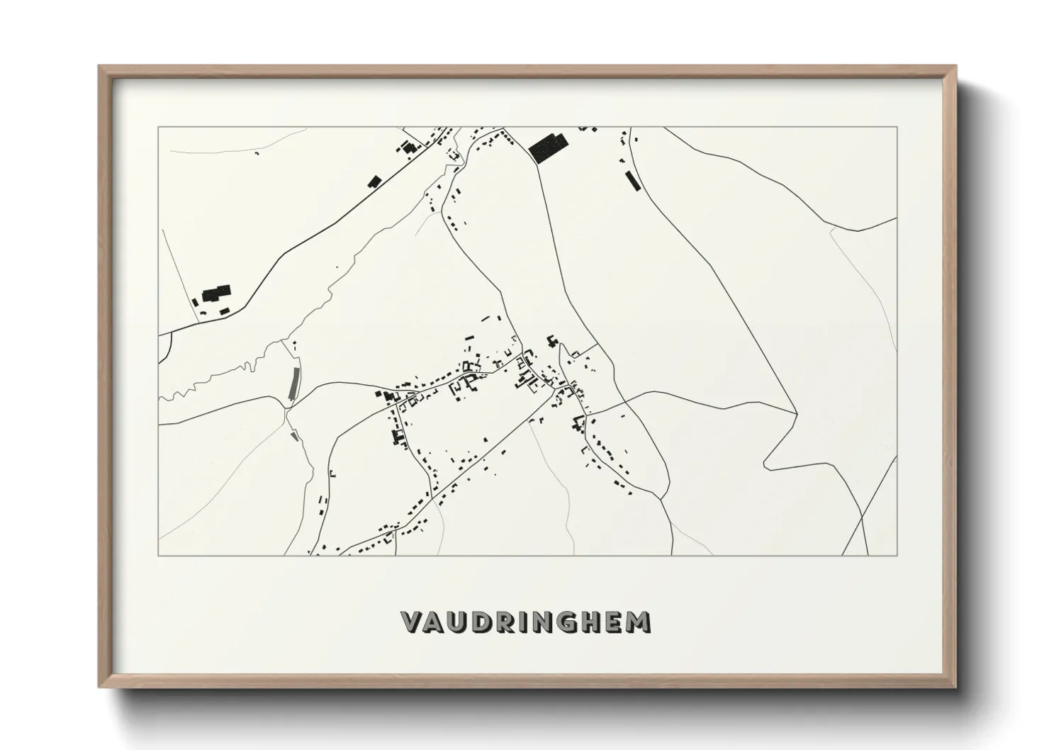 Une affiche de carte sur Vaudringhem