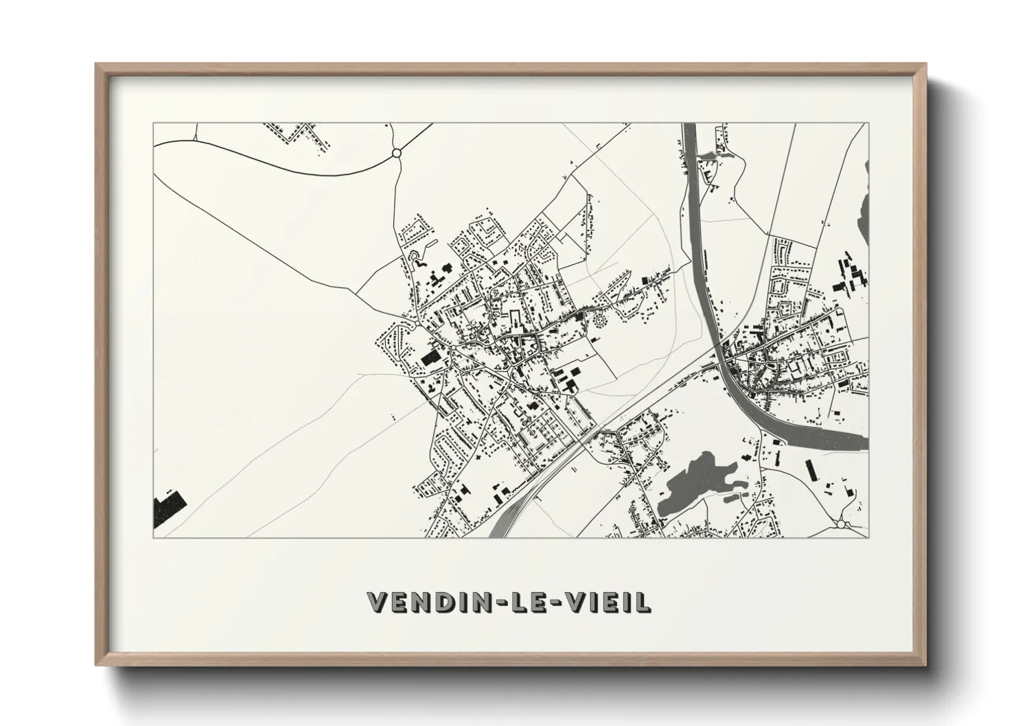 Une affiche de carte sur Vendin-le-Vieil