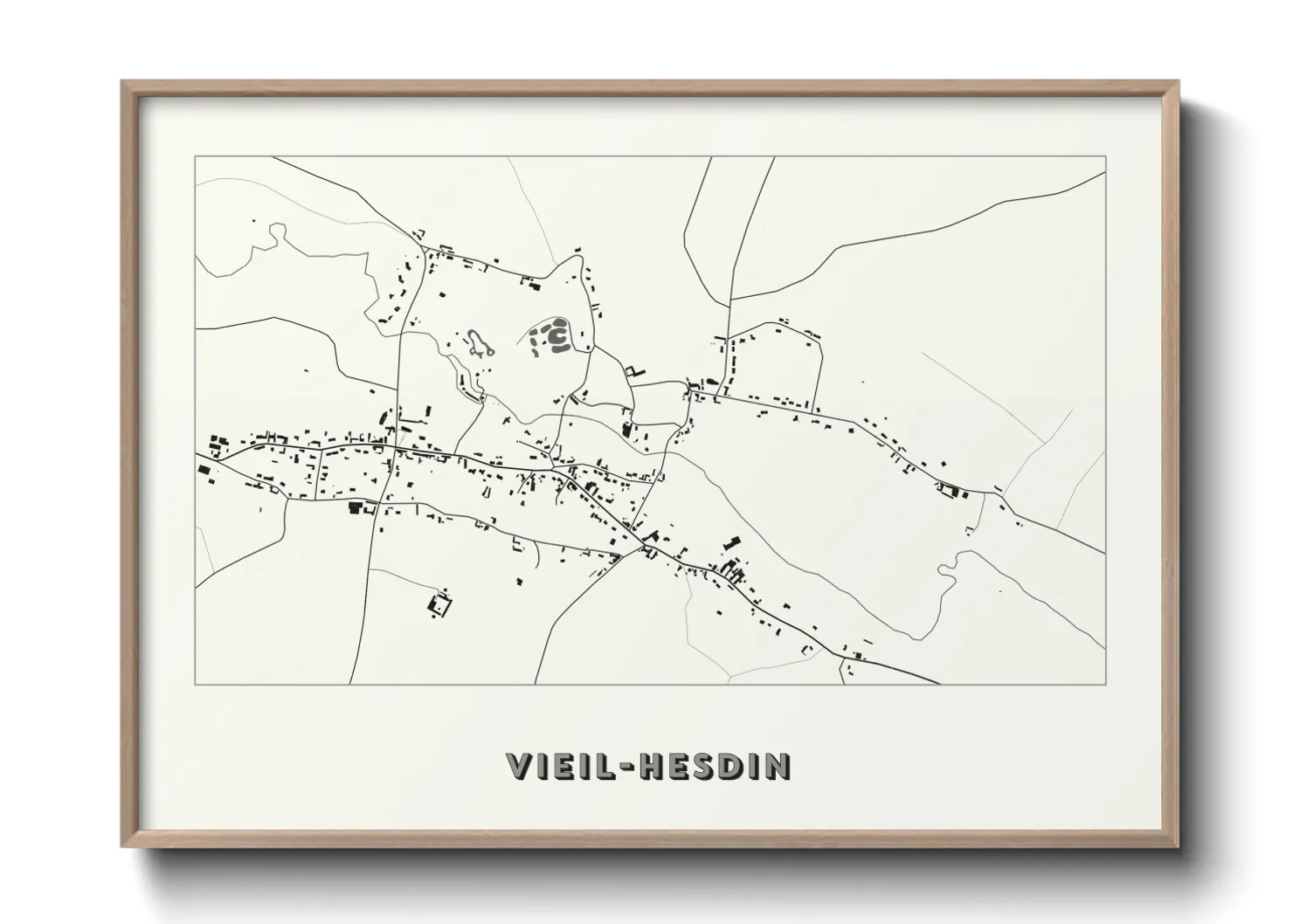 Une affiche de carte sur Vieil-Hesdin